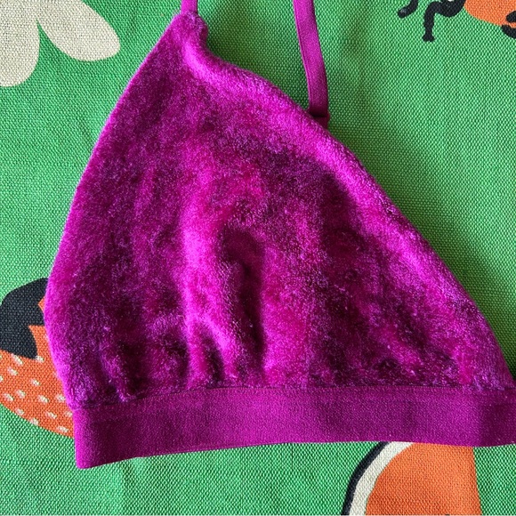 Baserange Mississippi Velour Bralette - Magenta - Picture 4 of 4